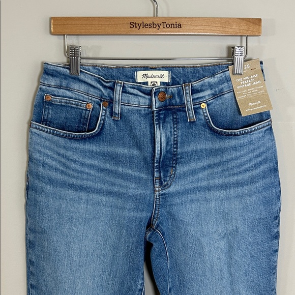 Madewell The Perfect Vintage Jean Magic Berdelle Wash Pockets Mid Rise Sz 28 NEW - Picture 4 of 10